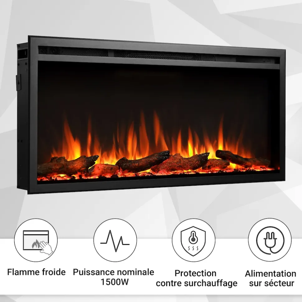 BALDERIA Elektrokamin Atalanta 40 - Einbaukamin mit Heizung 1500 W