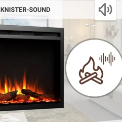 BALDERIA Elektrokamin Atalanta 40 - Einbaukamin mit Heizung 1500 W