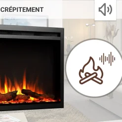 BALDERIA Elektrokamin Atalanta 40 - Einbaukamin mit Heizung 1500 W