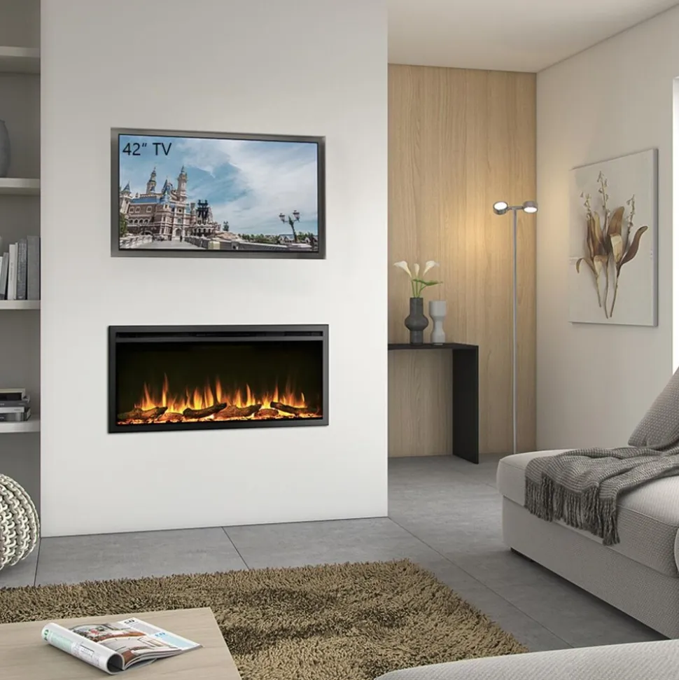 BALDERIA Elektrokamin Atalanta 40 - Einbaukamin mit Heizung 1500 W
