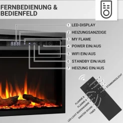 BALDERIA Elektrokamin Atalanta 40 - Einbaukamin mit Heizung 1500 W