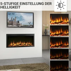 BALDERIA Elektrokamin Atalanta 40 - Einbaukamin mit Heizung 1500 W