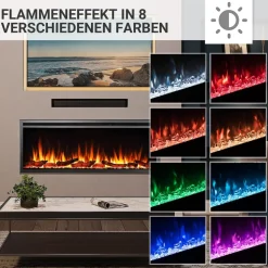 BALDERIA Elektrokamin Atalanta 50 - Einbaukamin mit Heizung 1500 W