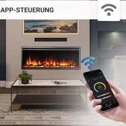 BALDERIA Elektrokamin Atalanta 50 - Einbaukamin mit Heizung 1500 W