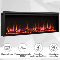 BALDERIA Elektrokamin Atalanta 50 - Einbaukamin mit Heizung 1500 W