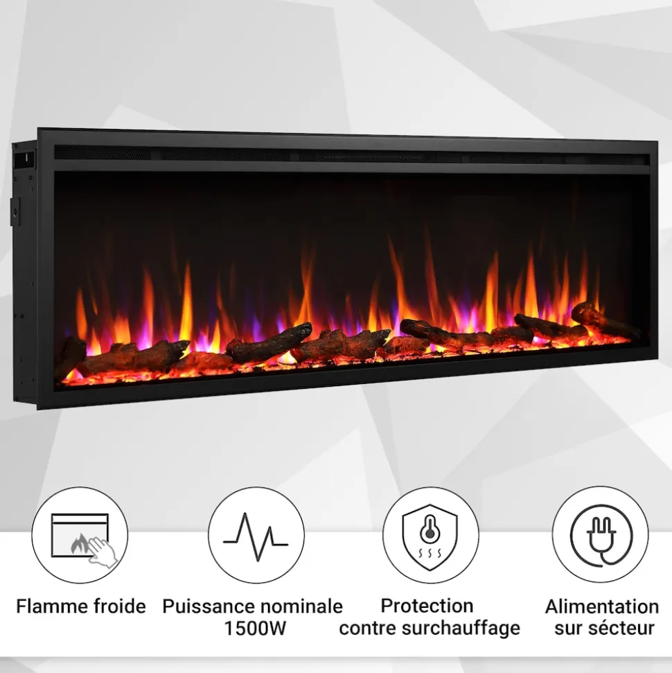 BALDERIA Elektrokamin Atalanta 50 - Einbaukamin mit Heizung 1500 W