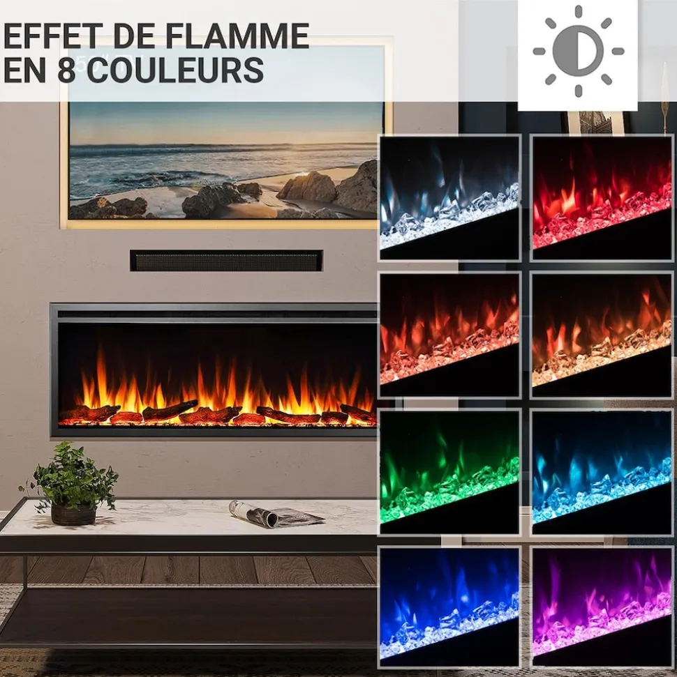 BALDERIA Elektrokamin Atalanta 50 - Einbaukamin mit Heizung 1500 W