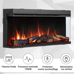 BALDERIA Elektrokamin Athena 44 - Einbau, Heizung 1500 W, App-Funktion