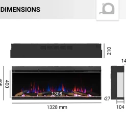 BALDERIA Elektrokamin Athena 52 - Einbau, Heizung 1500 W, App-Funktion