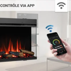 BALDERIA Elektrokamin Athena 52 - Einbau, Heizung 1500 W, App-Funktion