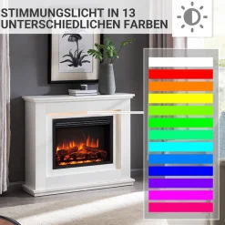 BALDERIA Elektrokamin Baldur - Standkamin mit Heizung 2000 W, weiß
