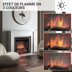 BALDERIA Elektrokamin Calida 26 - Einbau mit Heizung 2000 W, 3D-Flamme