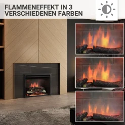 BALDERIA Elektrokamin Calida 33 - Einbau mit Heizung 2000 W, 3D-Flamme