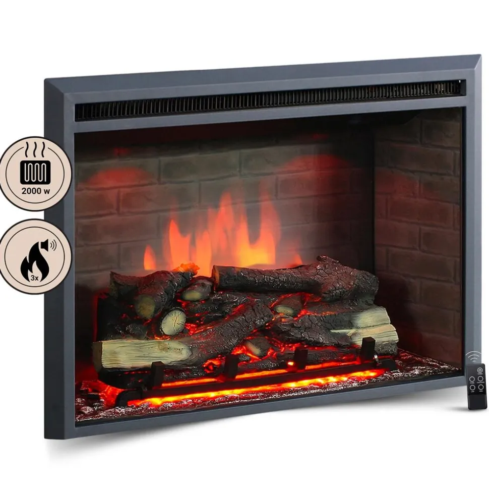 BALDERIA Elektrokamin Calida 30 - Einbau mit Heizung 2000 W, 3D-Flamme