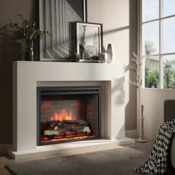 BALDERIA Elektrokamin Calida 30 - Einbau mit Heizung 2000 W, 3D-Flamme