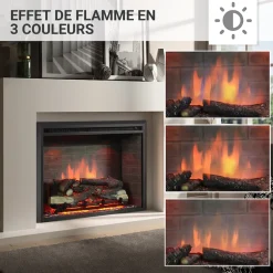 BALDERIA Elektrokamin Calida 30 - Einbau mit Heizung 2000 W, 3D-Flamme