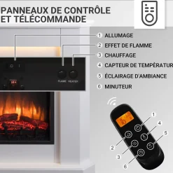 BALDERIA Elektrokamin Candela - Eckkamin, Heizung 2000 W, weiß