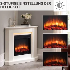 BALDERIA Elektrokamin Candela - Eckkamin, Heizung 2000 W, weiß