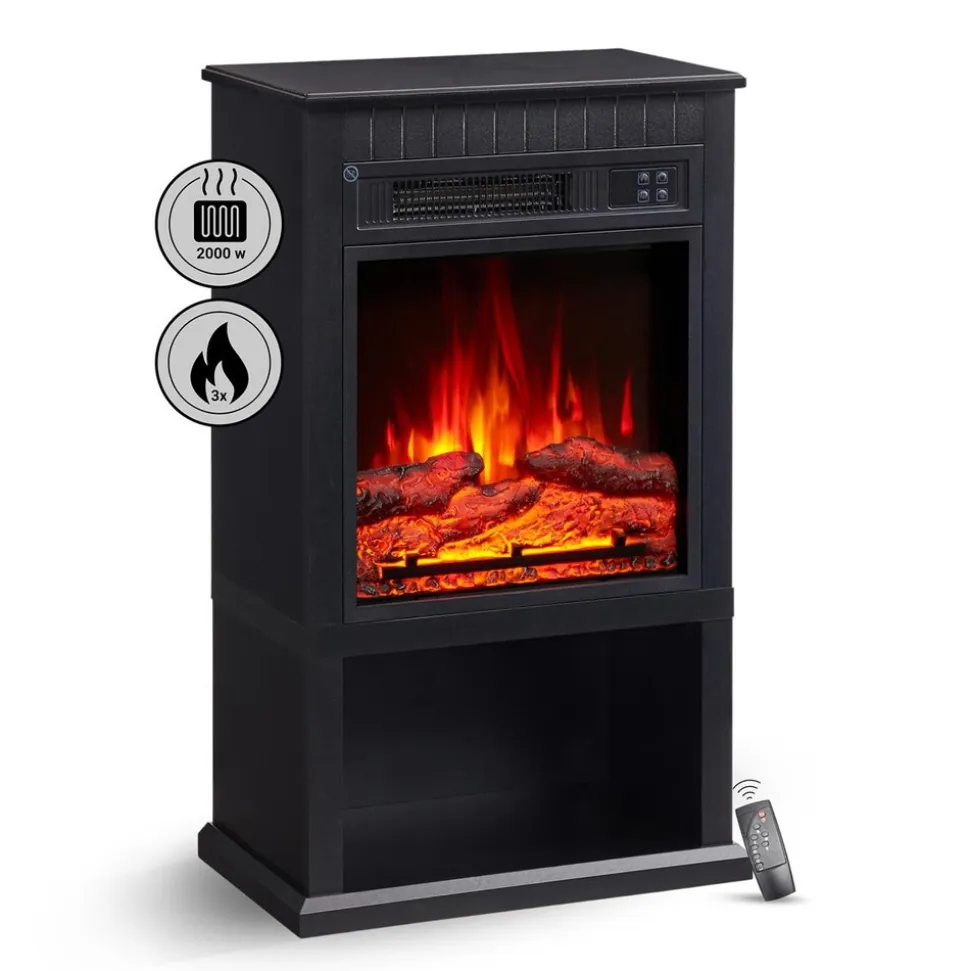 BALDERIA Elektrokamin Ember - Standkamin, Heizung 2000 W, schwarz