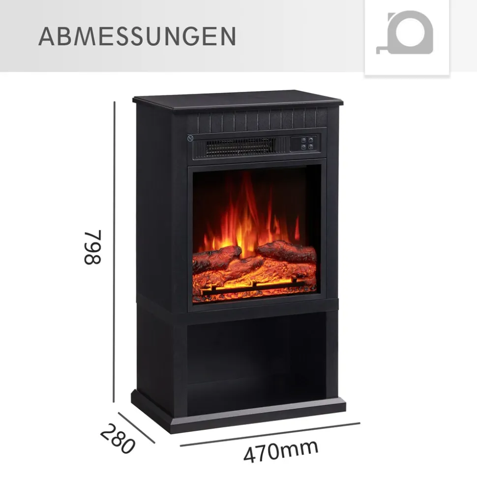 BALDERIA Elektrokamin Ember - Standkamin, Heizung 2000 W, schwarz
