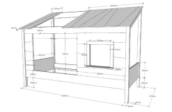 Baumhaus Bett 90 x 200 cm Liegefläche