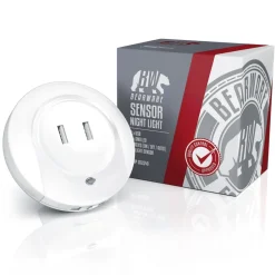 BEARWARE LED Nachtlicht, Warmweiß, Nachtlampe mit USB Ladefunktion, Helligkeits & Dämmerungssensor