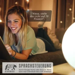 BEARWARE 2x Smarte LED-Leuchte, Wifi Smart Lampe, RGB Farbwechsel dimmbar, E27-Gewinde, 7W, 420 Lumen