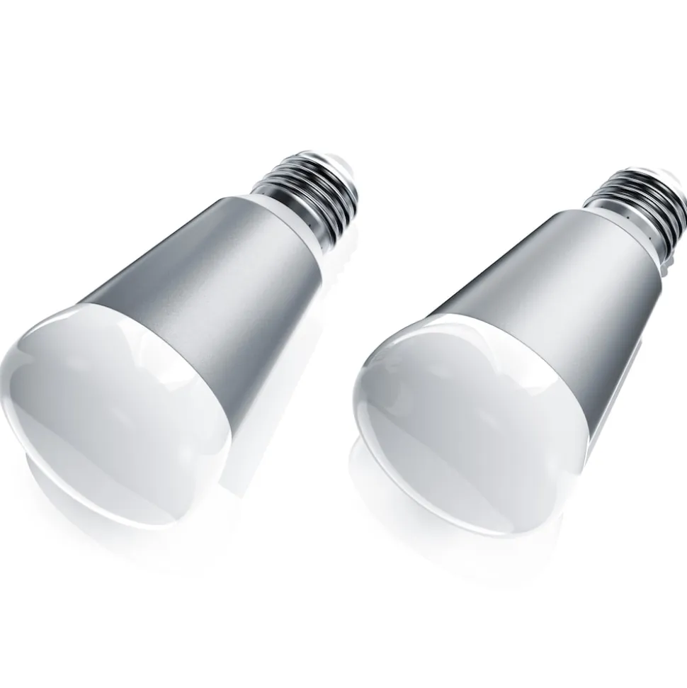 BEARWARE 2x Smarte LED-Leuchte, Wifi Smart Lampe, RGB Farbwechsel dimmbar, E27-Gewinde, 7W, 420 Lumen