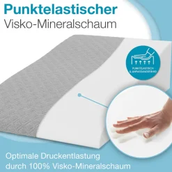 Bein-Lagerungskissen »Visko«, flach, 68x40x16cm, grau