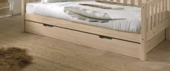 Bettschublade Fritz auf Rollen in Kiefer, versch. Ausführungen, Milky Pine lackiert