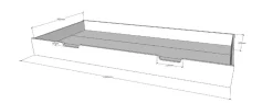 Bettschublade 90 x 190 cm, auf Rollen Ausf. weiß