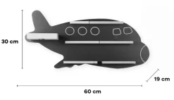 BOARTI Kinderregal Flugzeug| hängend für Toniebox und Tonie Figuren | platzsparendes Regal | H. 30 x B. 60 x T. 19 cm | Wandregal Musikbox und Figuren Aufbewahrung Magneteinsätzen | Aufbewahrungsregal Holz