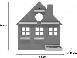BOARTI Kinderregal Haus | hängend für Toniebox und Tonie Figuren | platzsparendes Regal | H. 44 x B. 42 x T. 19 cm | Wandregal für Musikbox und Figuren Aufbewahrung Magneteinsätzen | Aufbewahrungsregal Holz