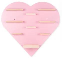 BOARTI Kinderregal Herz | hängend für Toniebox und Tonie Figuren | platzsparendes Regal | H. 51 x B. 54 x T. 19 cm | Wandregal für Musikbox und Figuren Aufbewahrung Magneteinsätzen | Aufbewahrungsregal Holz