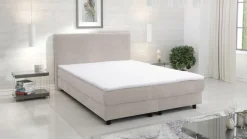 Boxspringbett Boxbett Glenn 1 Hotelbett 140x200 Bett Topper Cordstoff Beige