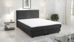 Boxspringbett Boxbett Glenn 2 Hotelbett 140x200 Bett Topper Cordstoff Graphite