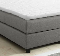 Boxspringbett Boxbett Glenn 1 Tablet Hotelbett 140x200 Bett Topper hellgrau
