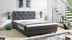 Boxspringbett Boxbett Glenn 2 Chester Hotelbett 140x200 Bett Topper Grau