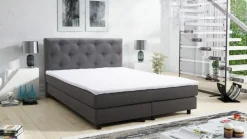 Boxspringbett Boxbett Glenn 2 Chester Hotelbett 140x200 Bett Topper Grau