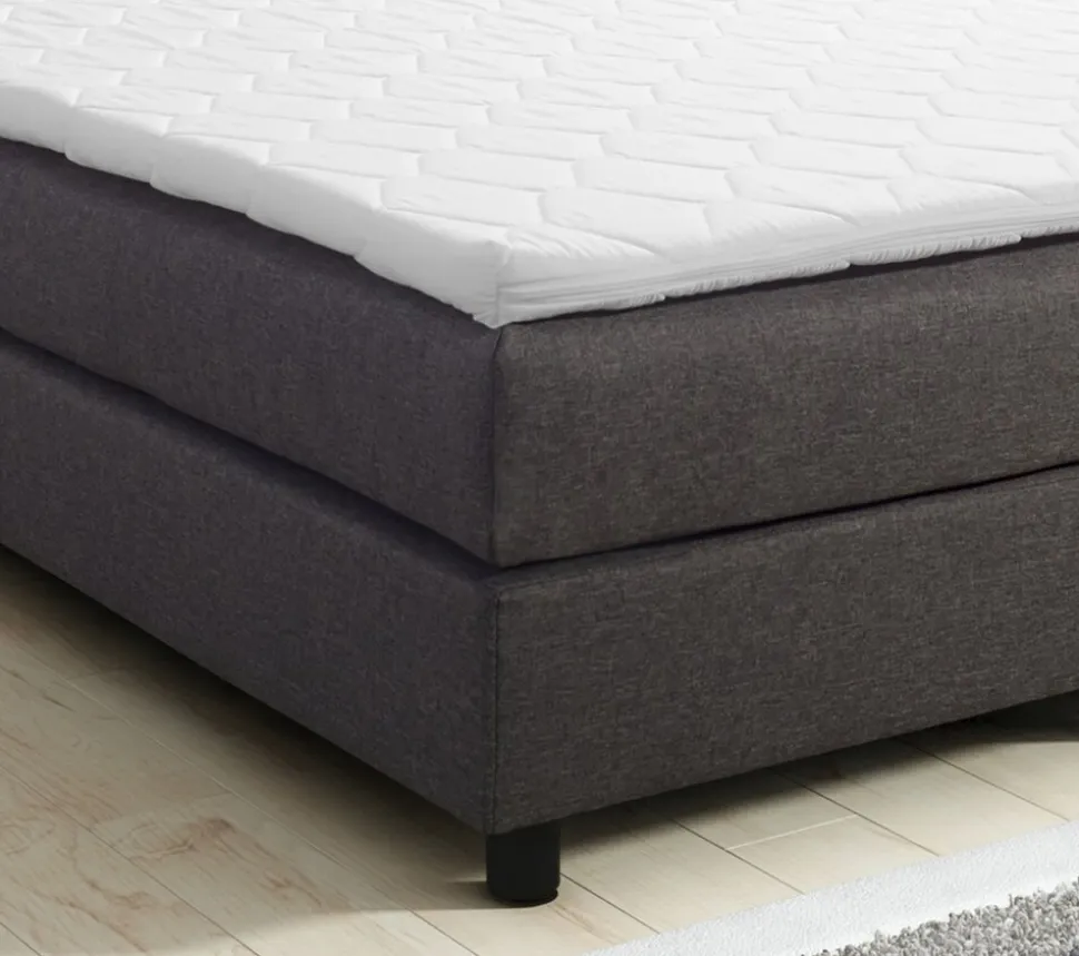 Boxspringbett Boxbett Glenn 2 Chester Hotelbett 140x200 Bett Topper Grau