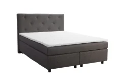 Boxspringbett 140x200 Hotelbett Bonellfederkern Bett Topper Paxos 2 Chester Grau