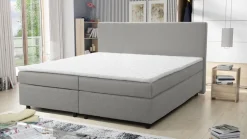Boxspringbett 180x200 Hotelbett Bonellfederkern Bett mit Topper Paxos 4 hellgrau