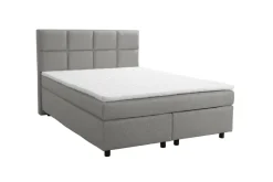 Boxspringbett 140x200 Hotelbett Bonellfederkern Bett Topper Paxos 1 Tablet hellgrau
