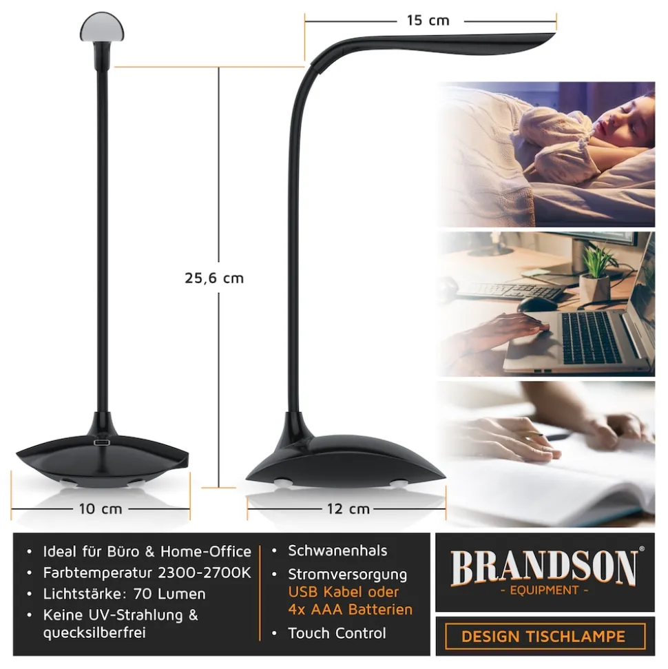 Brandson LED Schreibtischlampe, Helles Licht, 3 Stufen, Stromsparend