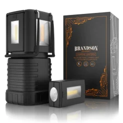 Brandson spritzwassergeschützte LED Campinglampe Laterne mit 2 abnehmbaren Taschenlampen