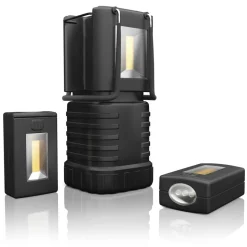 Brandson spritzwassergeschützte LED Campinglampe Laterne mit 2 abnehmbaren Taschenlampen