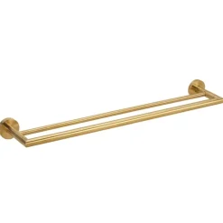 Brillantbad BABLO Doppelhandtuchhalter Messing Gold matt 120x655x55 mm für Bad & Küche >> zum Bohren oder Kleben*