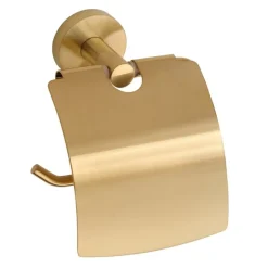 Brillantbad BABLO Papierrollenhalter mit Deckel Messing Gold matt 80x140x155 mm für Bad & WC >> zum Bohren oder Kleben*