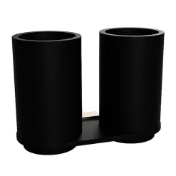 Brillantbad BALLA Doppelglashalter Messing Polyresin Schwarz Kupfer 170x123x79 mm für Bad & Küche ><noscript><img width=