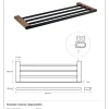 Brillantbad BALLA Handtuchablage Messing Schwarz Kupfer 600x20x200 mm für Bad & Küche >> zum Bohren